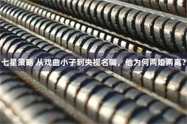 七星策略 从戏曲小子到央视名嘴，他为何两婚两离？