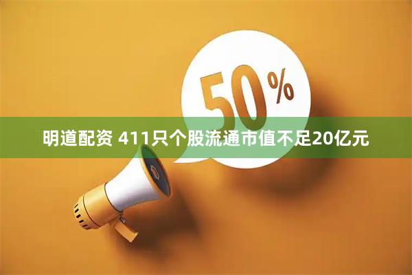 明道配资 411只个股流通市值不足20亿元