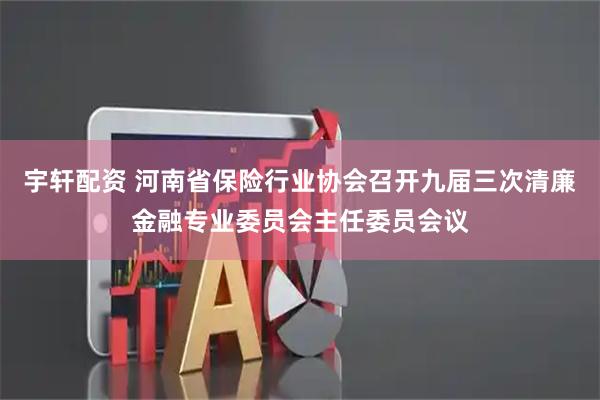 宇轩配资 河南省保险行业协会召开九届三次清廉金融专业委员会主任委员会议